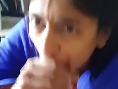 Indian mature wife blowjob