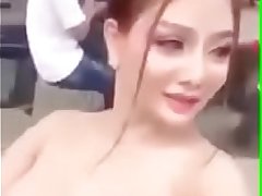 Desi Asian indian pakistani or chinese girl showed nipple in public place