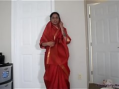 Horny Indian mother and son in law having fun