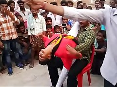 Indian girl hot recording dance at village