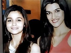 Cum tribute Threesome with Alia and Kriti