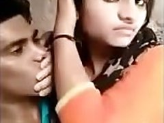 Indian school girl outdoor kissing