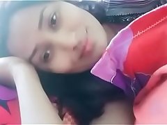 Swathi naidu tempting laying on bed